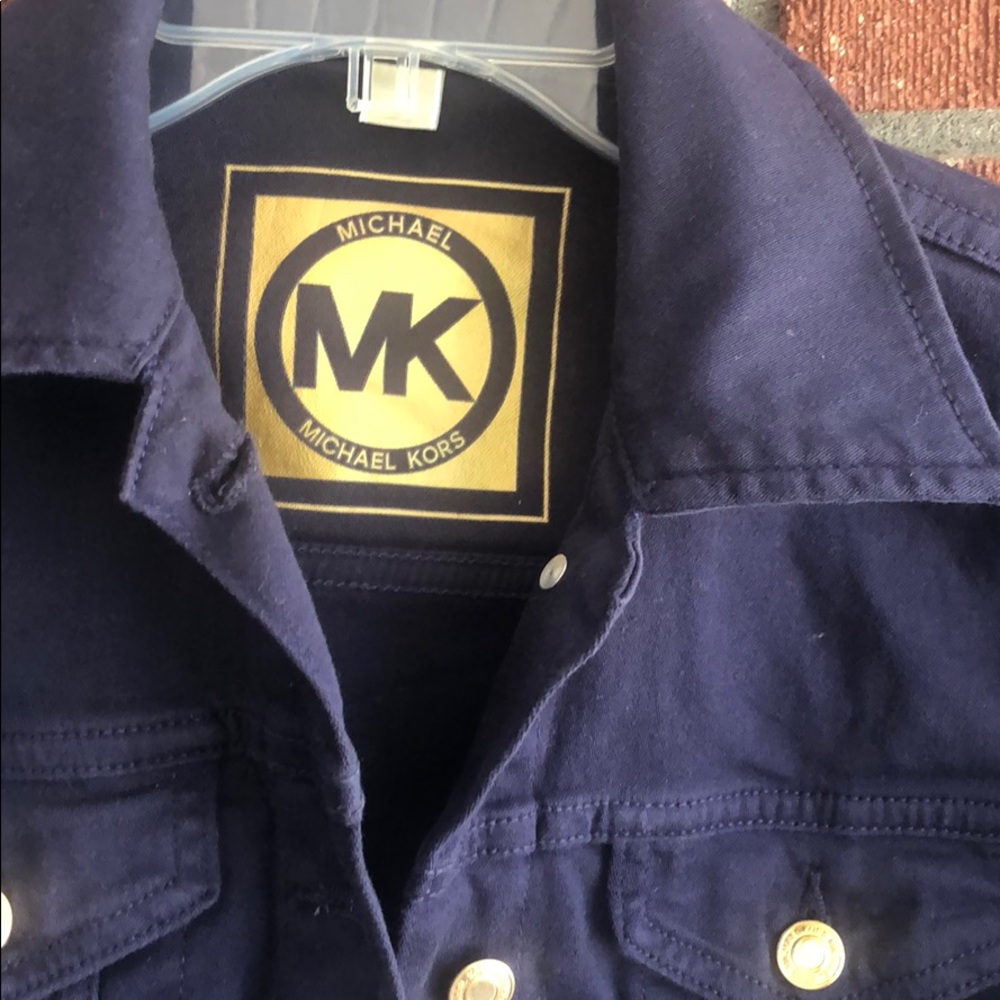 Michael Kors Navy Blue Cropped Jacket-Size Small - Picture 3 of 16